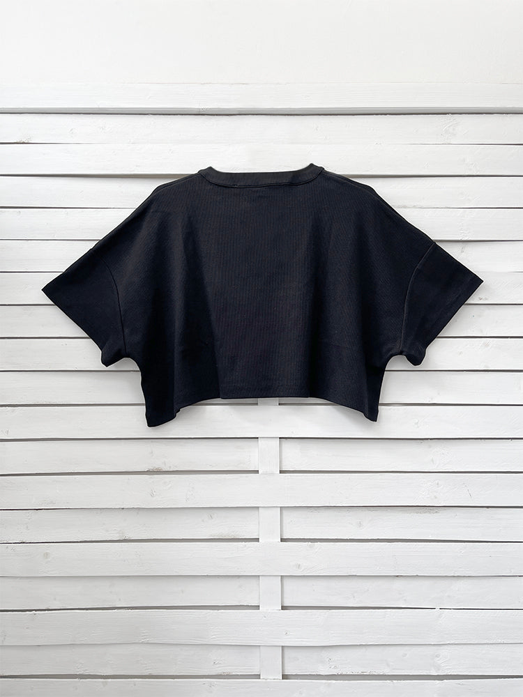 RIB TOP cropped top - black