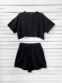RIB TOP cropped top - black