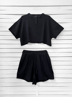 RIB TOP cropped top - black