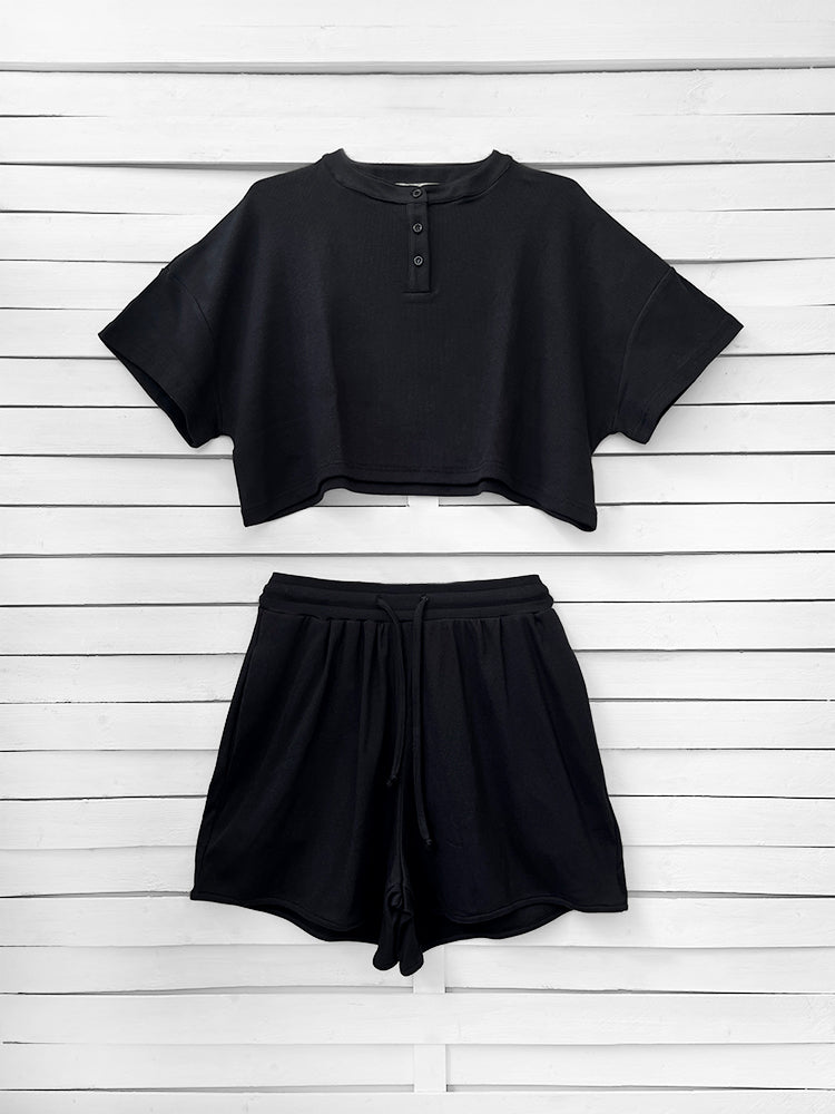 RIB TOP cropped top - black