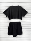 RIB TOP cropped top - black