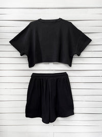 RIB TOP cropped top - black