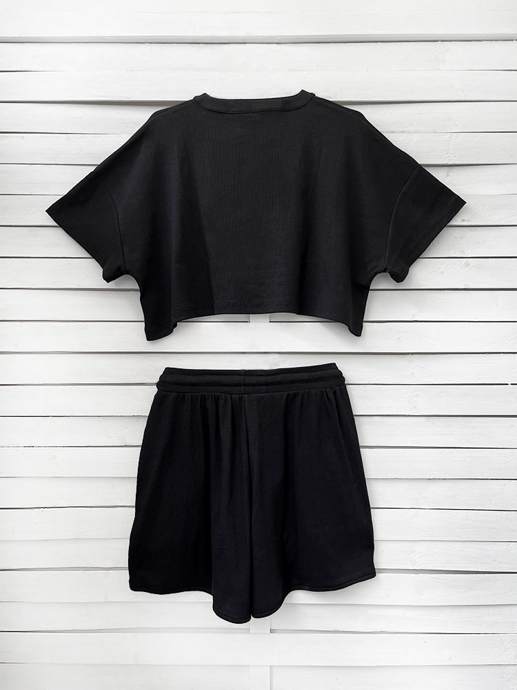 RIB TOP cropped top - black