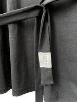 RIB loose belted dress - black