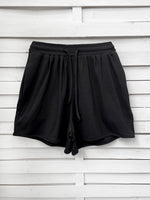 RIB loose shorts - black