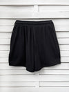 RIB loose shorts - black