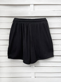 RIB loose shorts - black