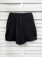 RIB loose shorts - black