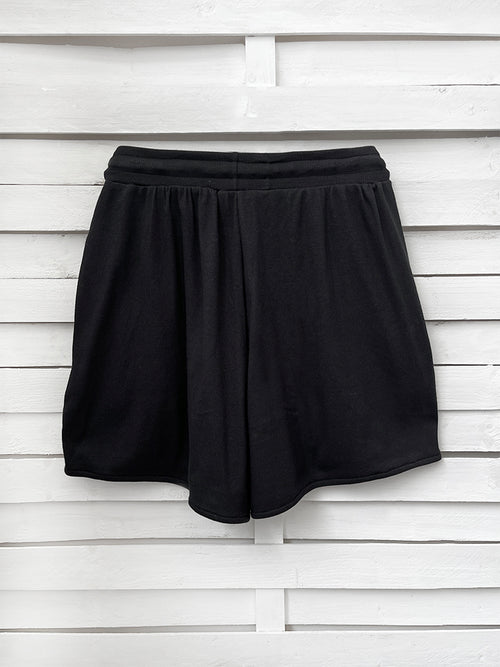 RIB loose shorts - black