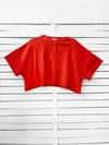 RIB TOP cropped top - coral red