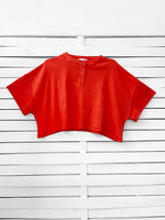 RIB TOP cropped top - coral red