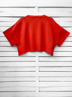 RIB TOP cropped top - coral red