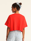 RIB TOP cropped top - coral red