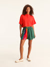 RIB TOP cropped top - coral red