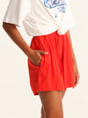 RIB loose shorts - coral red