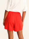RIB loose shorts - coral red