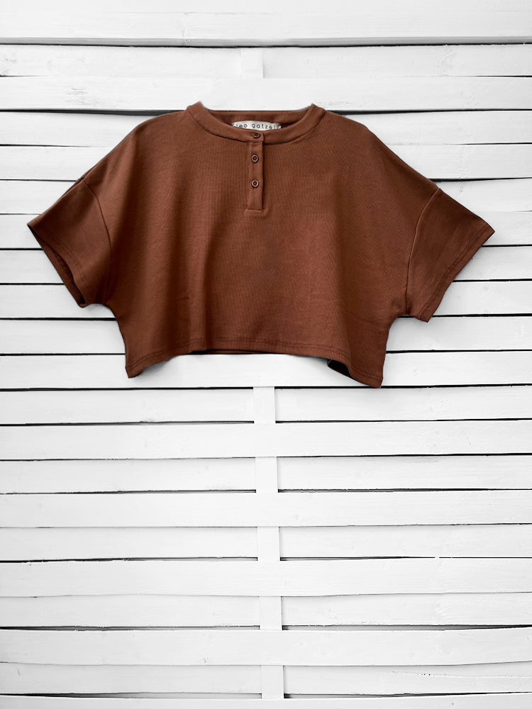 RIB TOP cropped top - choco
