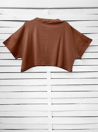 RIB TOP cropped top - choco