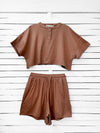 RIB TOP cropped top - choco