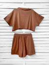 RIB TOP cropped top - choco