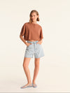 RIB TOP cropped top - choco
