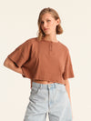 RIB TOP cropped top - choco