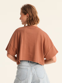 RIB TOP cropped top - choco
