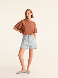 RIB TOP cropped top - choco