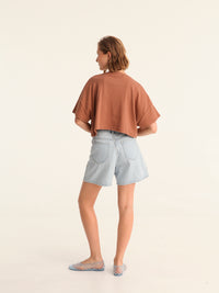 RIB TOP cropped top - choco