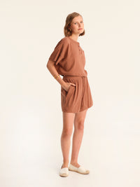 RIB TOP cropped top - choco