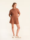 RIB TOP cropped top - choco