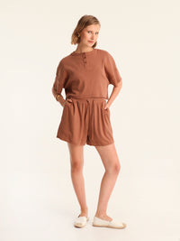 RIB TOP cropped top - choco