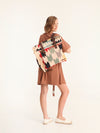 RIB loose belted dress - choco