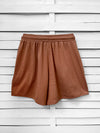 RIB loose shorts - choco