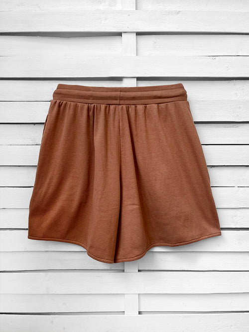 RIB loose shorts - choco