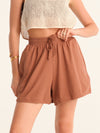 RIB loose shorts - choco