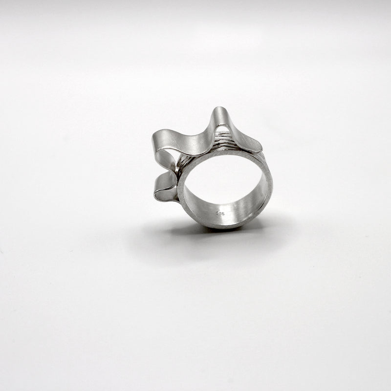CURLY WAVE ring - sterling silver - * unique and one of a kind *