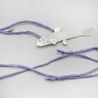 BLUEFISH fish necklace - sterling silver - *one of a kind*