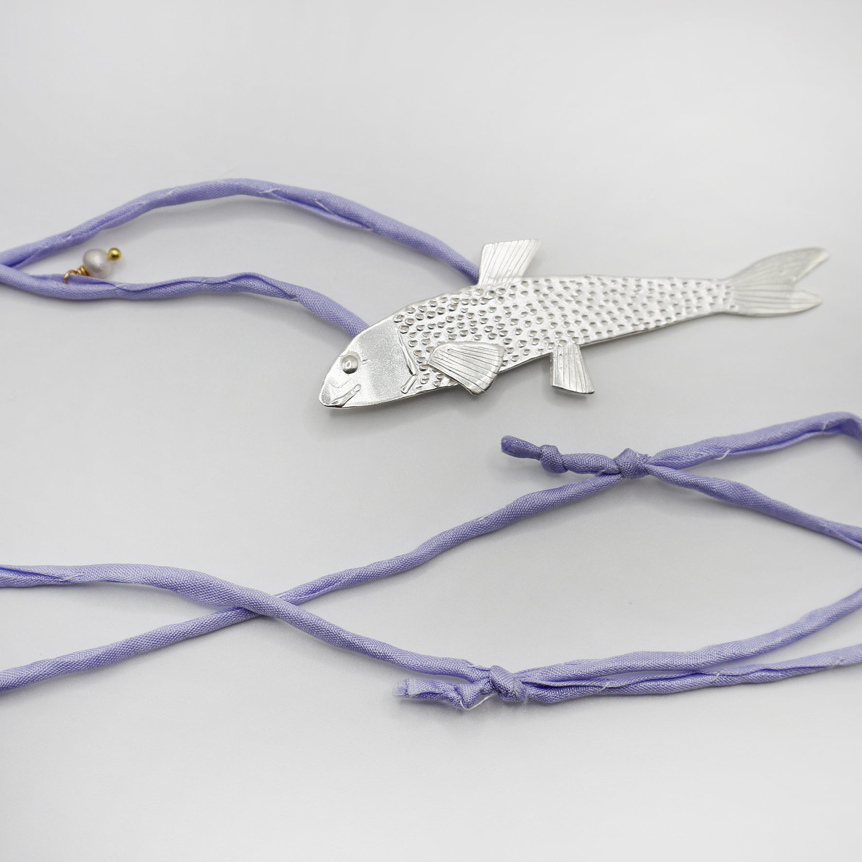 BLUEFISH fish necklace - sterling silver - *one of a kind*