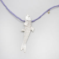 BLUEFISH fish necklace - sterling silver - *one of a kind*