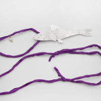 BLUEFISH fish necklace - sterling silver - *one of a kind*