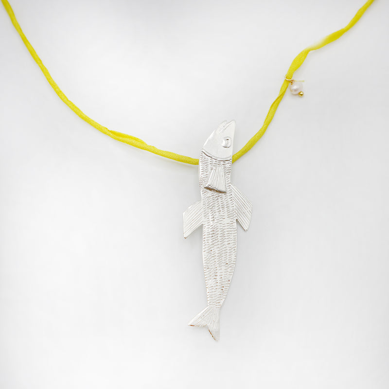 SKIOS fish necklace - sterling silver - *one of a kind*