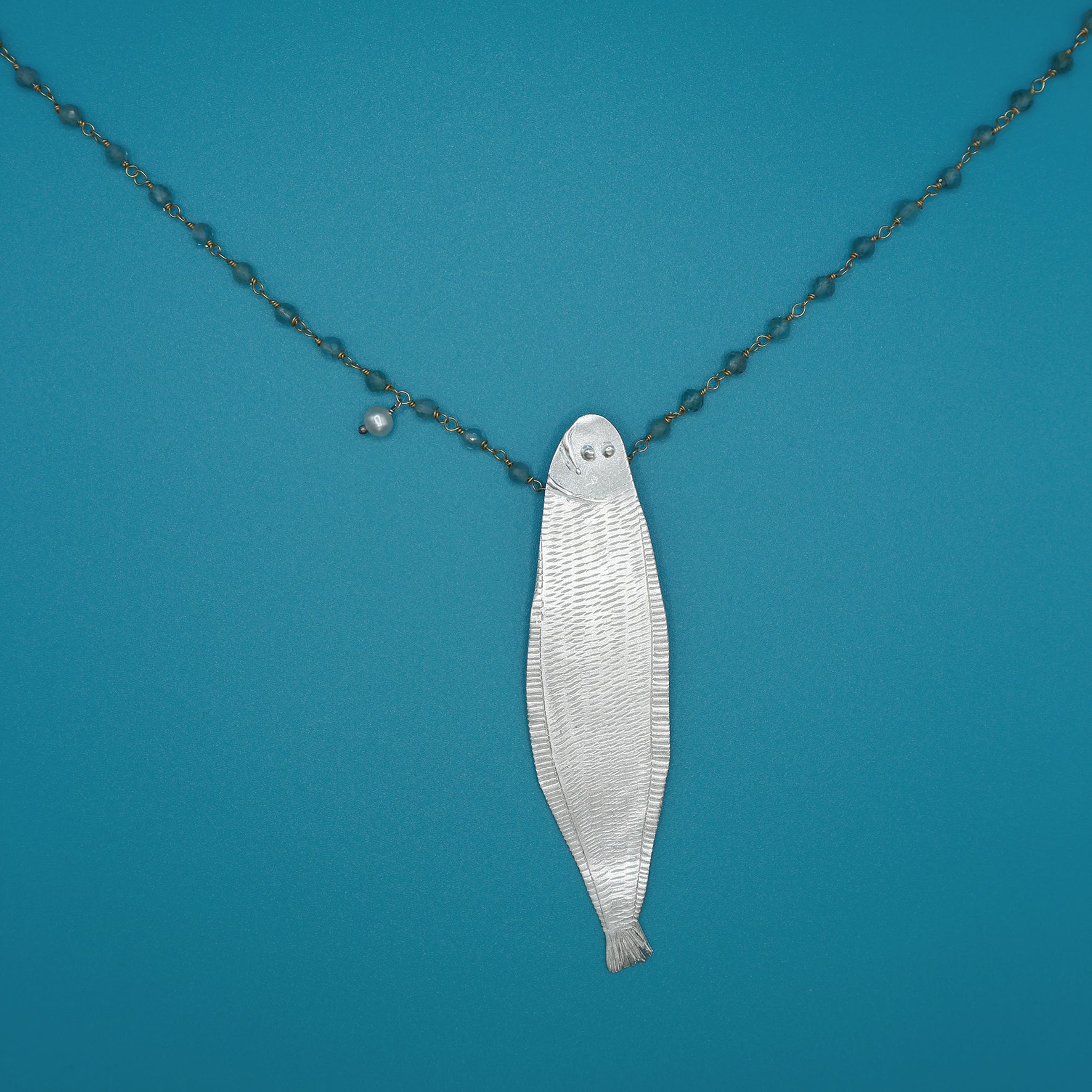 SOLEA fish necklace - sterling silver - *one of a kind*