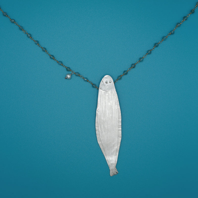 SOLEA fish necklace - sterling silver - *one of a kind*