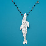 TROUT fish rosary necklace - sterling silver - *one of a kind*