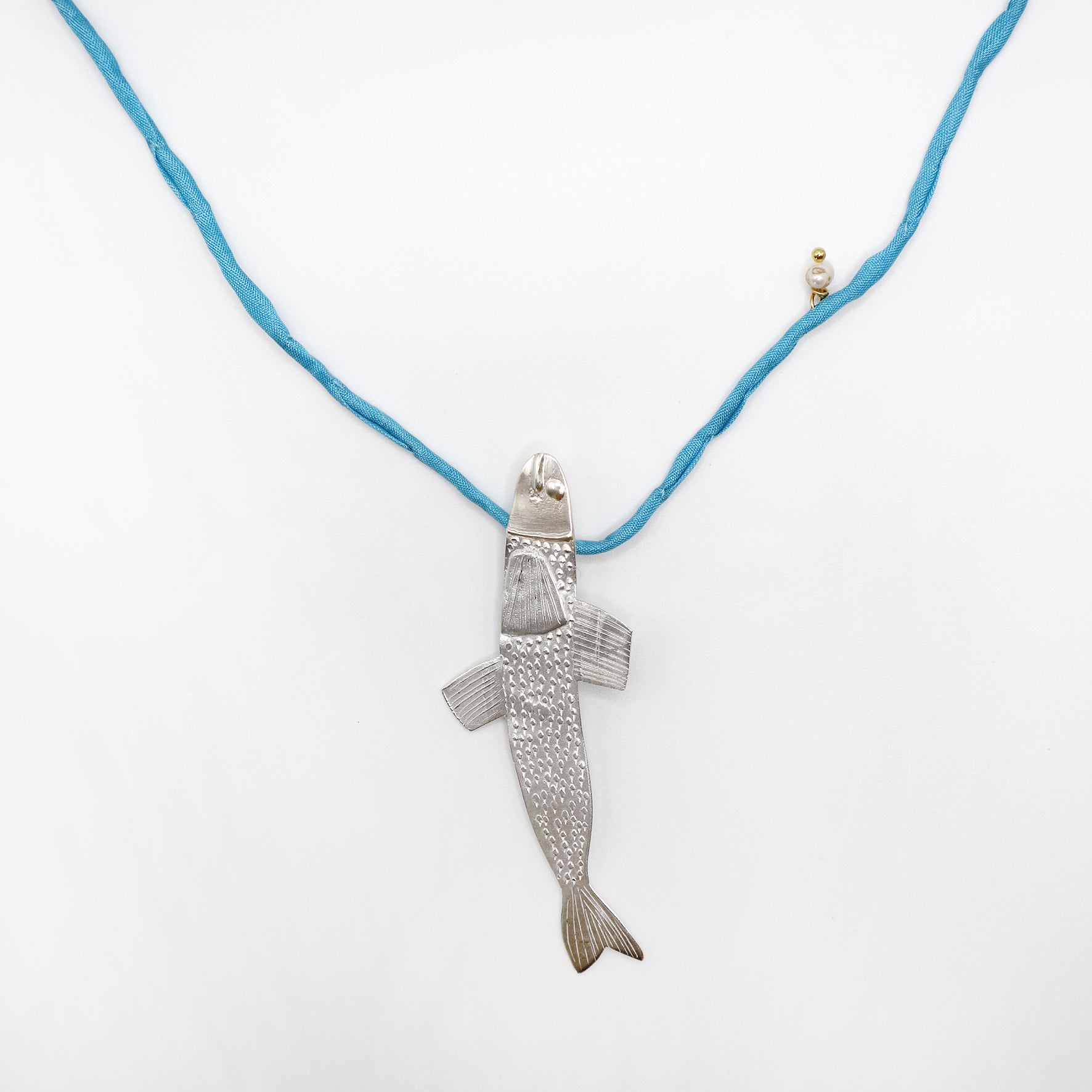 TROUT fish necklace - sterling silver - *one of a kind*