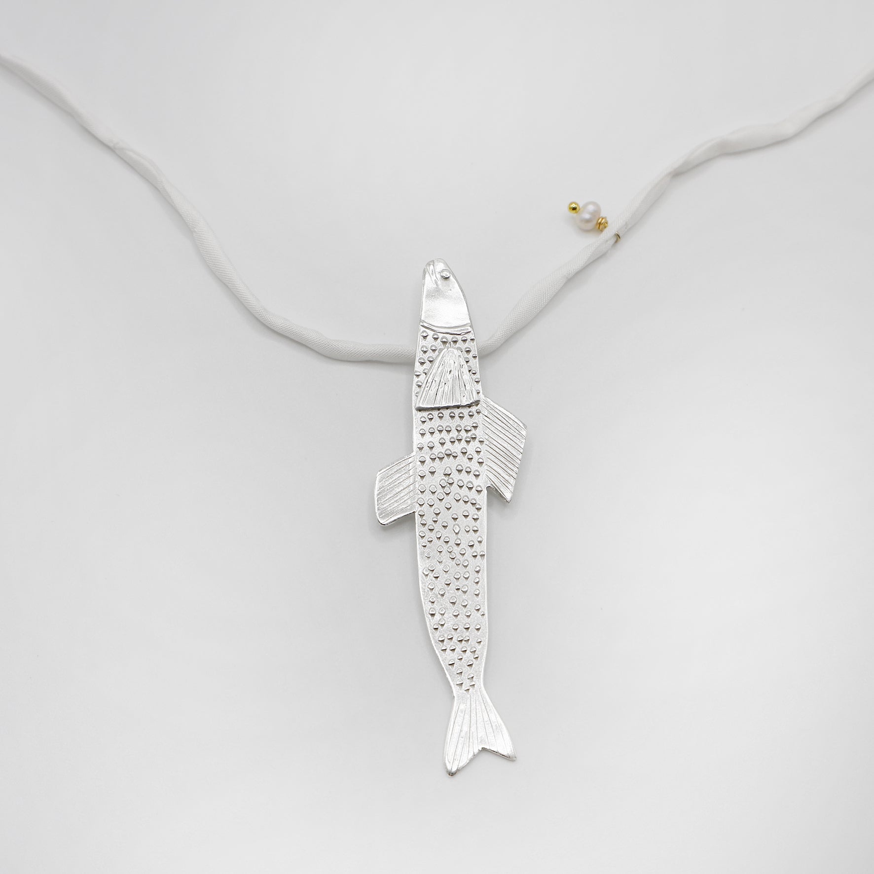 TROUT fish necklace - sterling silver - *one of a kind*