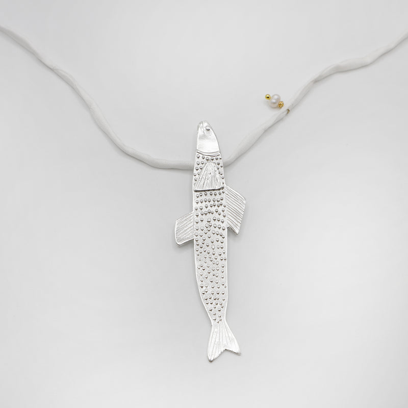TROUT fish necklace - sterling silver - *one of a kind*