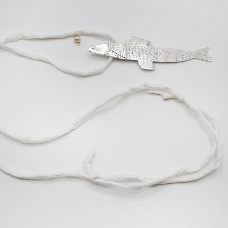 TROUT fish necklace - sterling silver - *one of a kind*