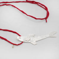 TROUT fish necklace - sterling silver - *one of a kind*
